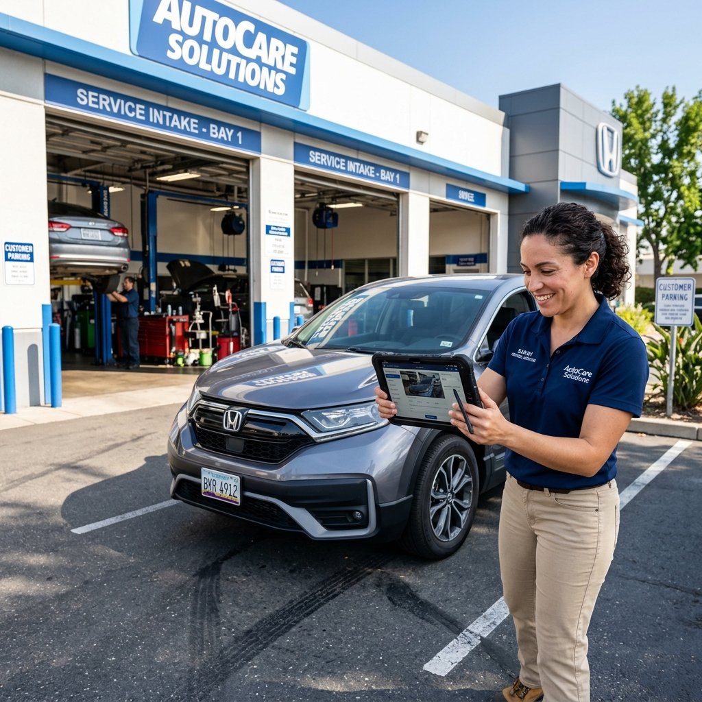 Service Advisor taking vehicle intake photo